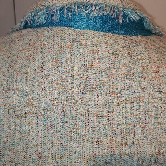 Coldwater Creek Multi-Colored Tweed Silk Scarf Blazer/Jacket - Picture 4 of 6